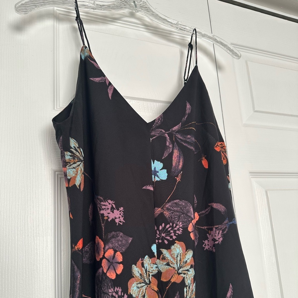 Intimately by Free People Black Floral V-Neck Slip Mini Dress - Size S - EUC - Picture 2 of 5